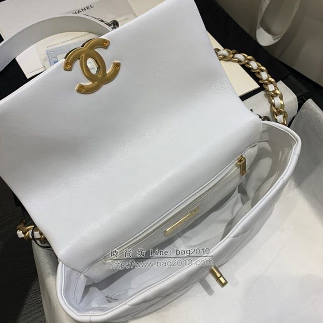 Chanel女包 香奈兒專櫃最新款大菱格豆腐包 Chanel19bag小號羊皮鏈條手提肩背女包 AS1160  djc4164